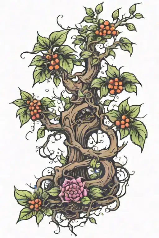 poison tree growing tattoo design idea