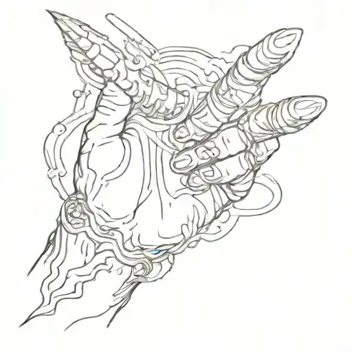 god hand sky tattoo design idea
