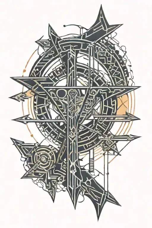 Bow and Arrow tattoo design idea