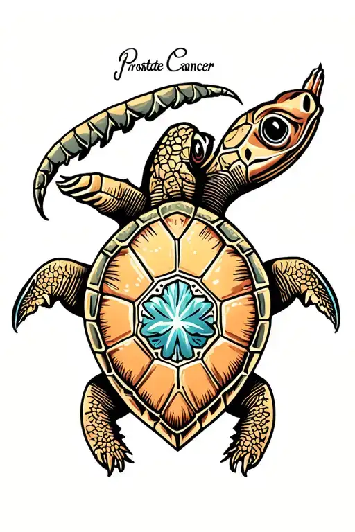 Prostate Cancer turtle tattoo design idea