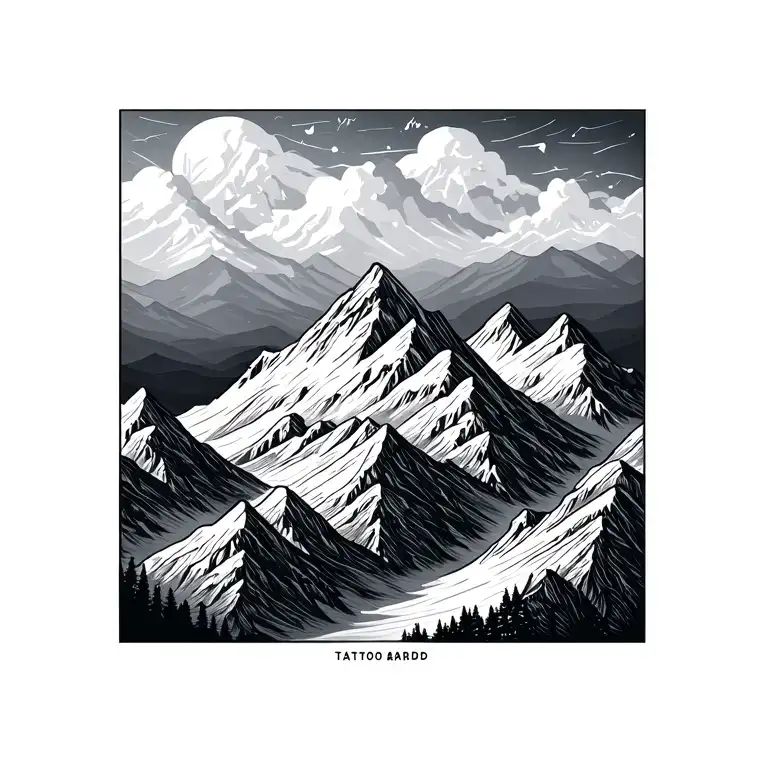 A mountain in fine line tattoo tattoo design idea