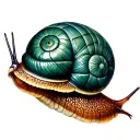 earthy grounded snail slow pace tattoo design idea