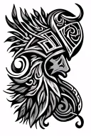 Vikings Hawaiian tribal patterns tattoo design idea