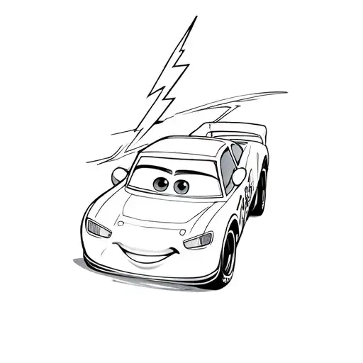 hudson hornet and lightning mcqueen tattoo design idea