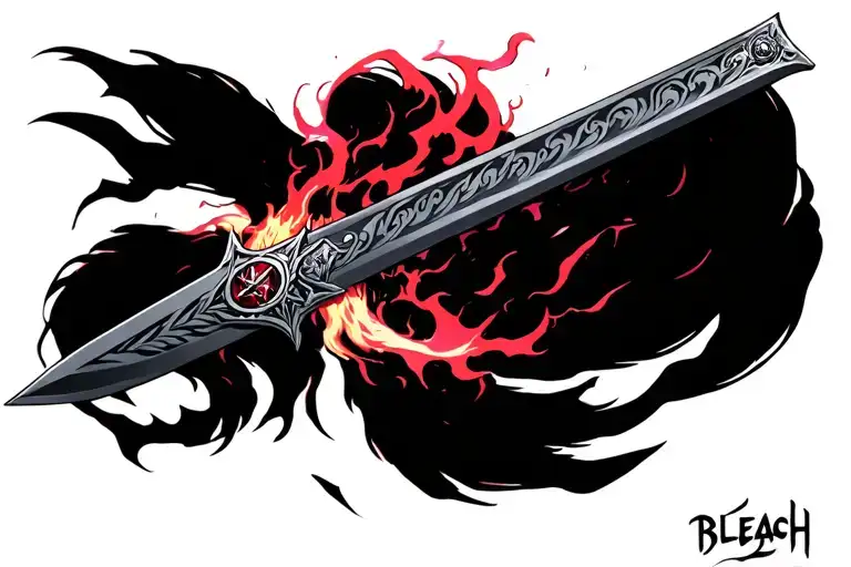 anime swords bleach guts tengen tattoo design idea