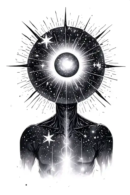 intelligence système solaire galaxy filled with stars tattoo design idea