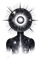 intelligence système solaire galaxy filled with stars tattoo design idea