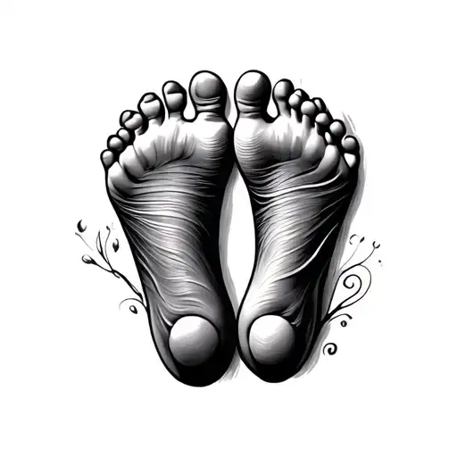 baby foot prints tattoo design idea