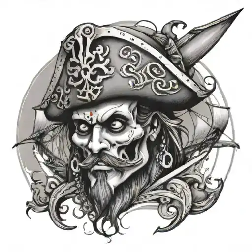 black pearl pirates tattoo design idea