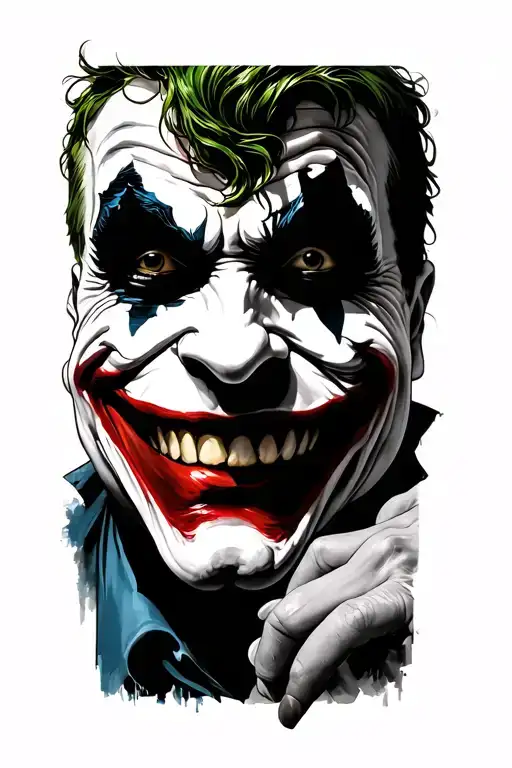 joker smiley face tattoo design idea