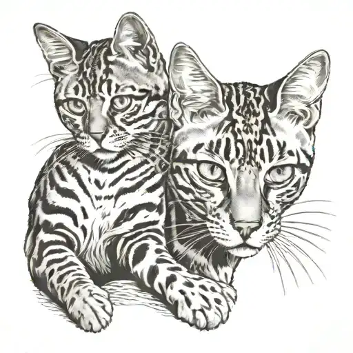 bengal cats tattoo design idea