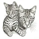 bengal cats tattoo design idea