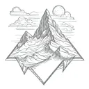 matterhorn triangle border tattoo design idea