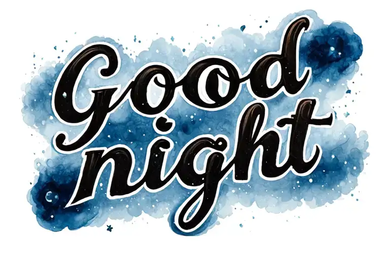 "Good night" script tattoo tattoo design idea