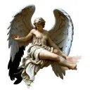 angel falling tattoo design idea