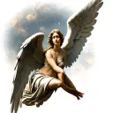 angel falling tattoo design idea