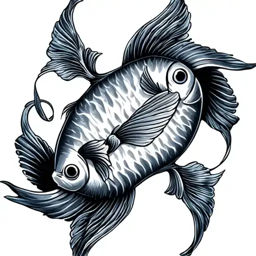 Sagittarius And Pisces fish swimming tattoo design idea