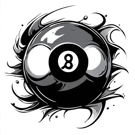 eight ball tattoo design idea