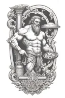 Hephaestus working forge tattoo design idea