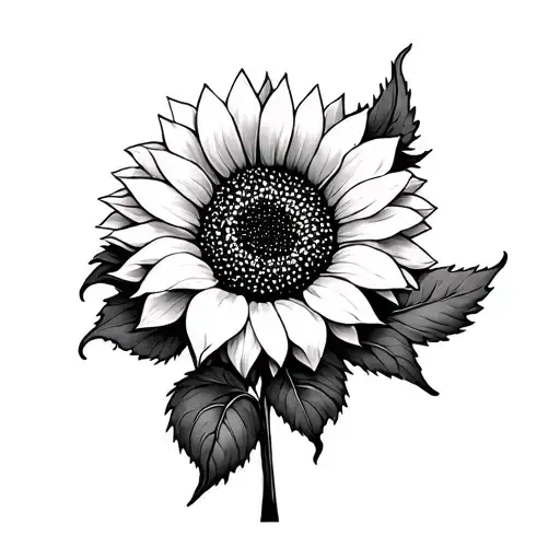 invisible string and sunflower intertwined tattoo design idea