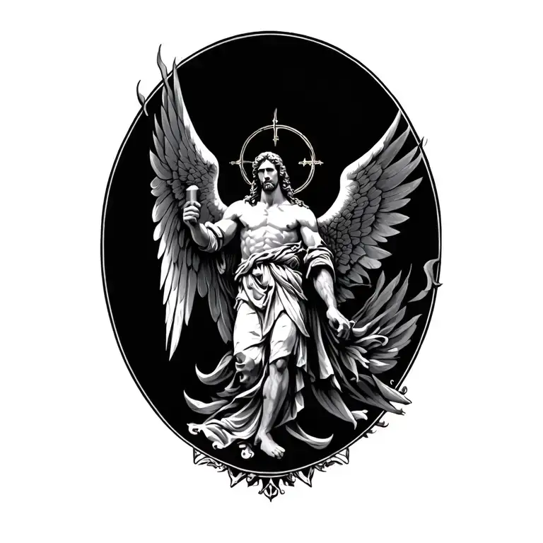 saint michael tattoo design idea
