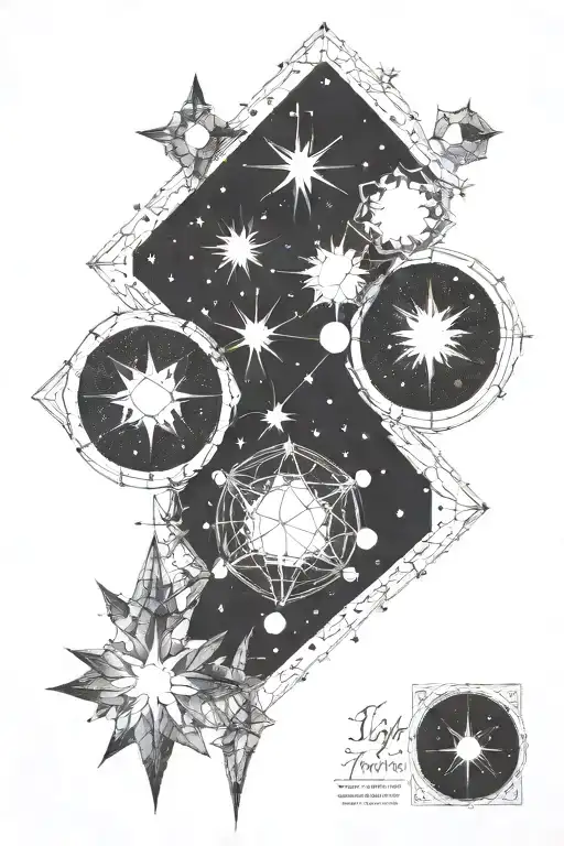 Lyra constellation and ice tattoo design idea