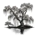 weeping willow tree  tattoo design idea