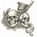 skull and Gemini   tattoo design idea