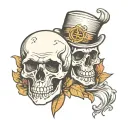 skull and Gemini   tattoo design idea