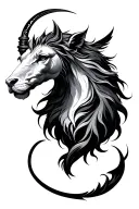 Sagittarius and leo signs combined tattoo design idea