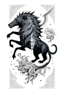 Sagittarius and leo signs combined tattoo design idea