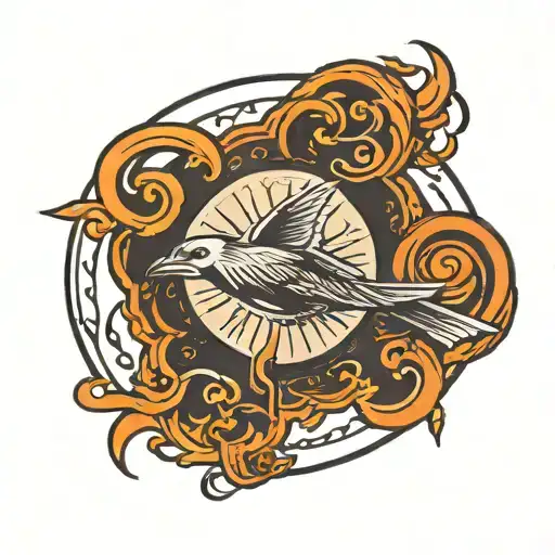 the word Godspeed in a circle tattoo design idea