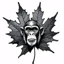 maple leaf and monkey tattoo design idea