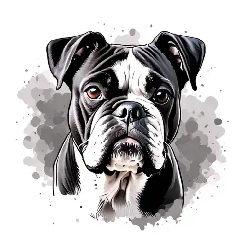 Sketch of tattoos with dogs of breeds French bulldog and boxer tattoo design idea