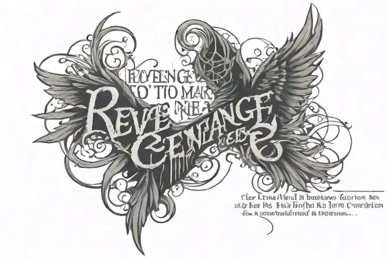 Use the quote "Revenge to the man has to be so severe that his vengeance need not be feared" tattoo design idea