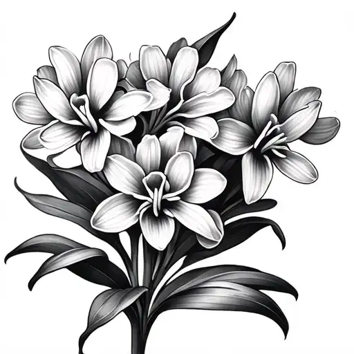 hyacinth flower tattoo design idea