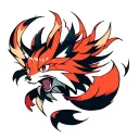 nine tailed fox attack tattoo design idea