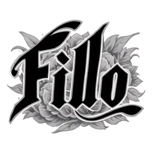 "Filo" text tattoo design idea