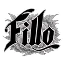 "Filo" text tattoo design idea