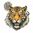 tiger face one eye tattoo design idea