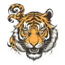 tiger face one eye tattoo design idea