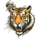 tiger face one eye tattoo design idea