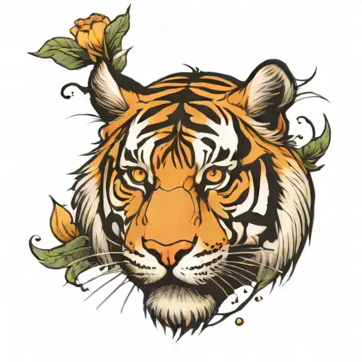 tiger face one eye tattoo design idea