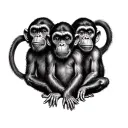 3 Wise Monkeys tattoo design idea
