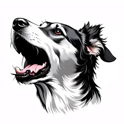 3 headed dog howling tattoo design idea