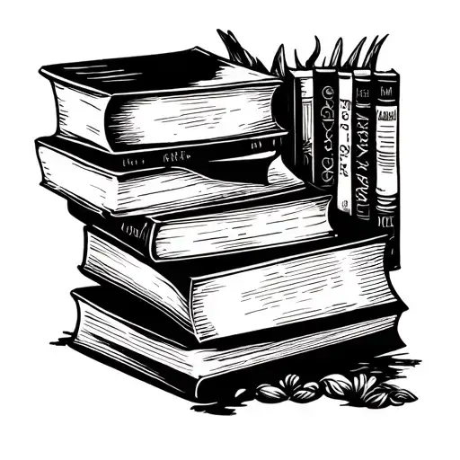 bookish theme tattoo design idea