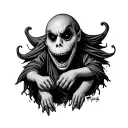 oogie boogie from nightmare before Christmas made to look like a baby tattoo design idea