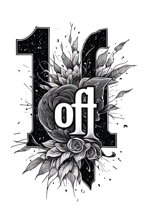 "1of1" representation of being unique, bold and tall to cover enitre inner forearm add other words around that also mean unique tattoo design idea