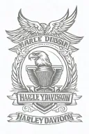 harley davidson eagle wings in memory his name tattoo design idea