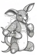 kangaroo with boxing gloves tattoo design idea